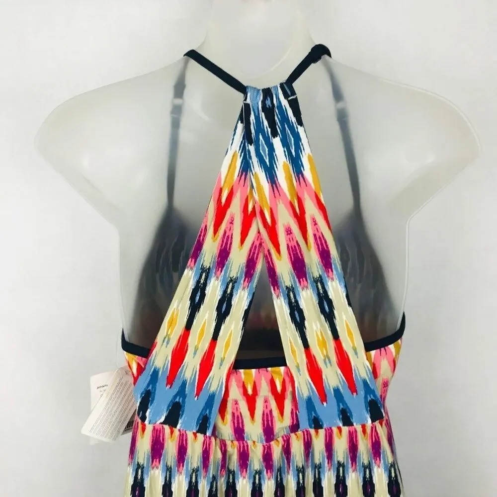 ATHLETA Dress Women Size Small Multicolor Prited Restoration Ruched IKAT